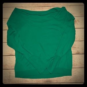 Attention Green Draped Neck Sweater